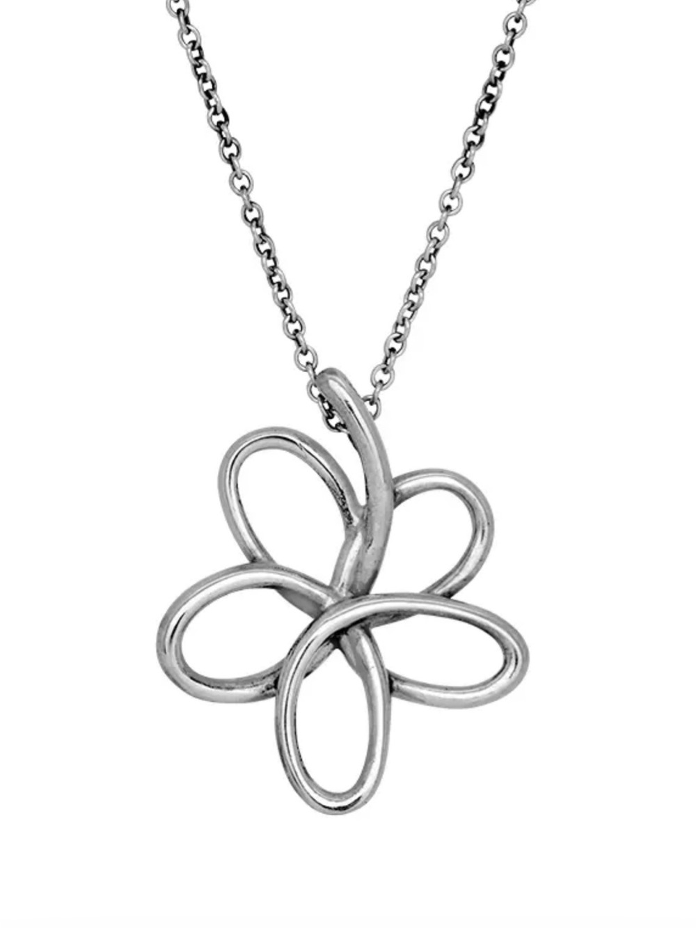 Tiffany & Co. Sterling Silver Open Floral Loop Necklace